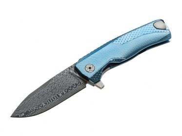 LionSteel ROK Damascus Blue